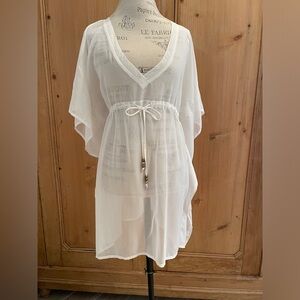 Echo sheer butterfly sleeve swim cover up